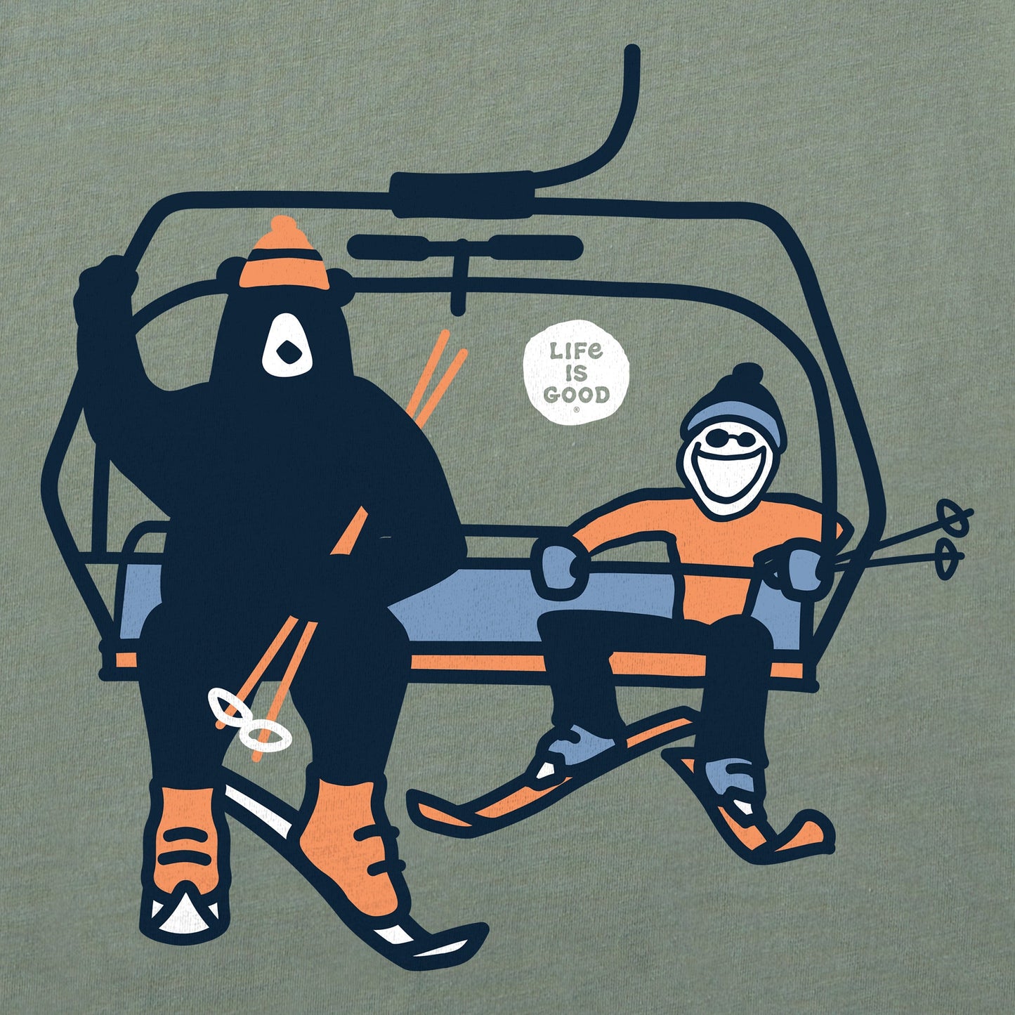 Men's Jake Bear Ski Lift Long Sleeve Crusher Tee