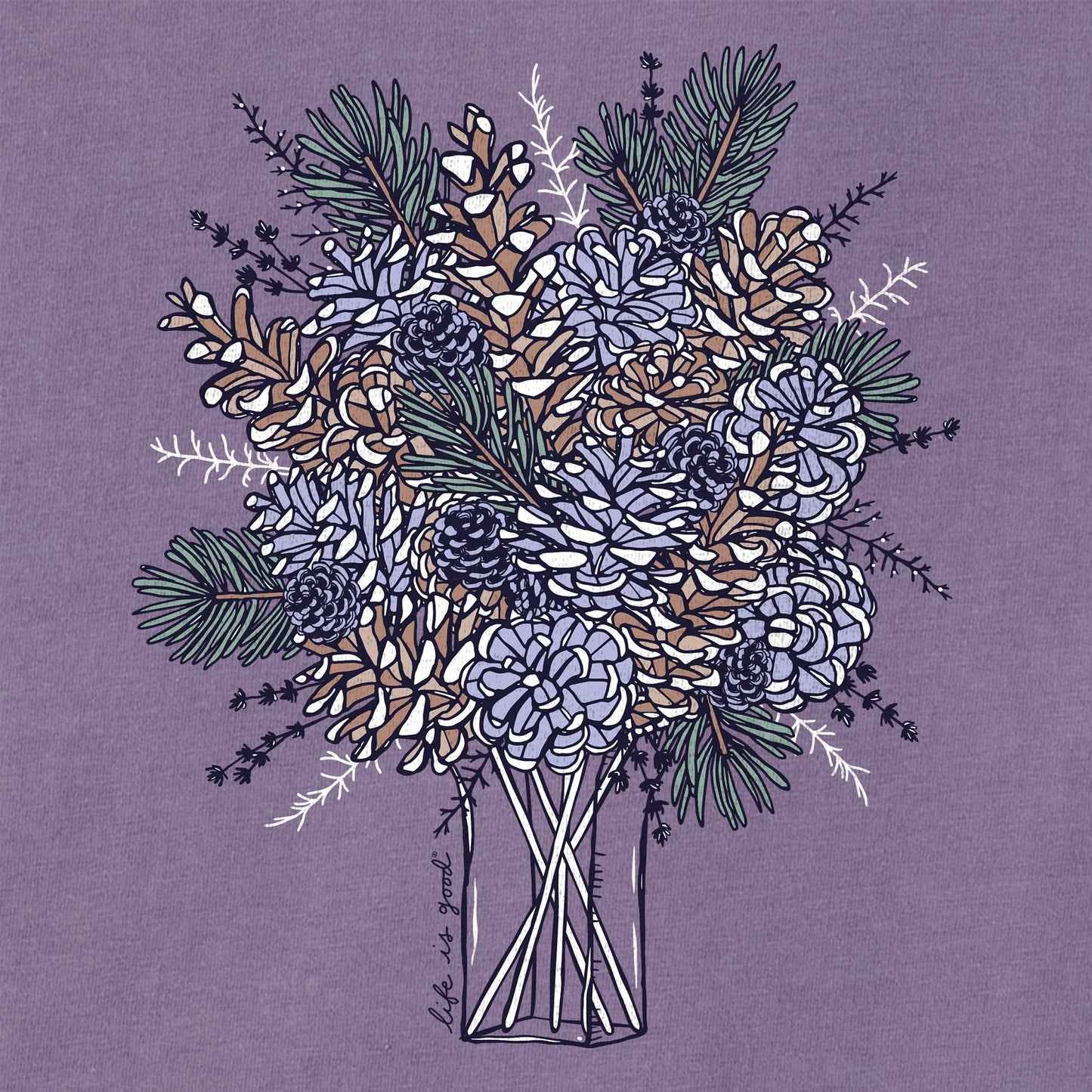 Women's Pinecone Bouquet Long Sleeve Crusher Tee