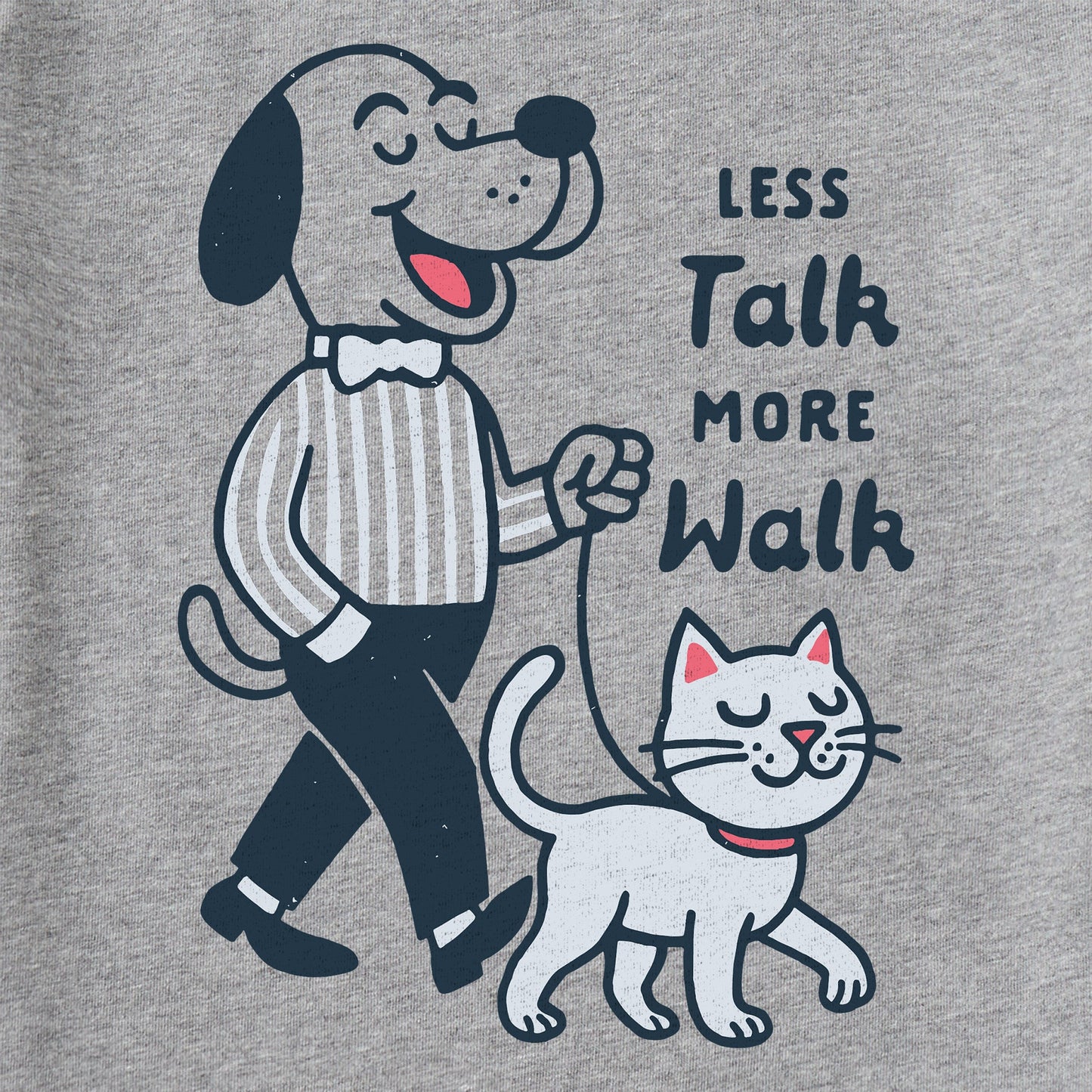 Men's Less Talk More Walk Dog and Cat Short Sleeve Tee