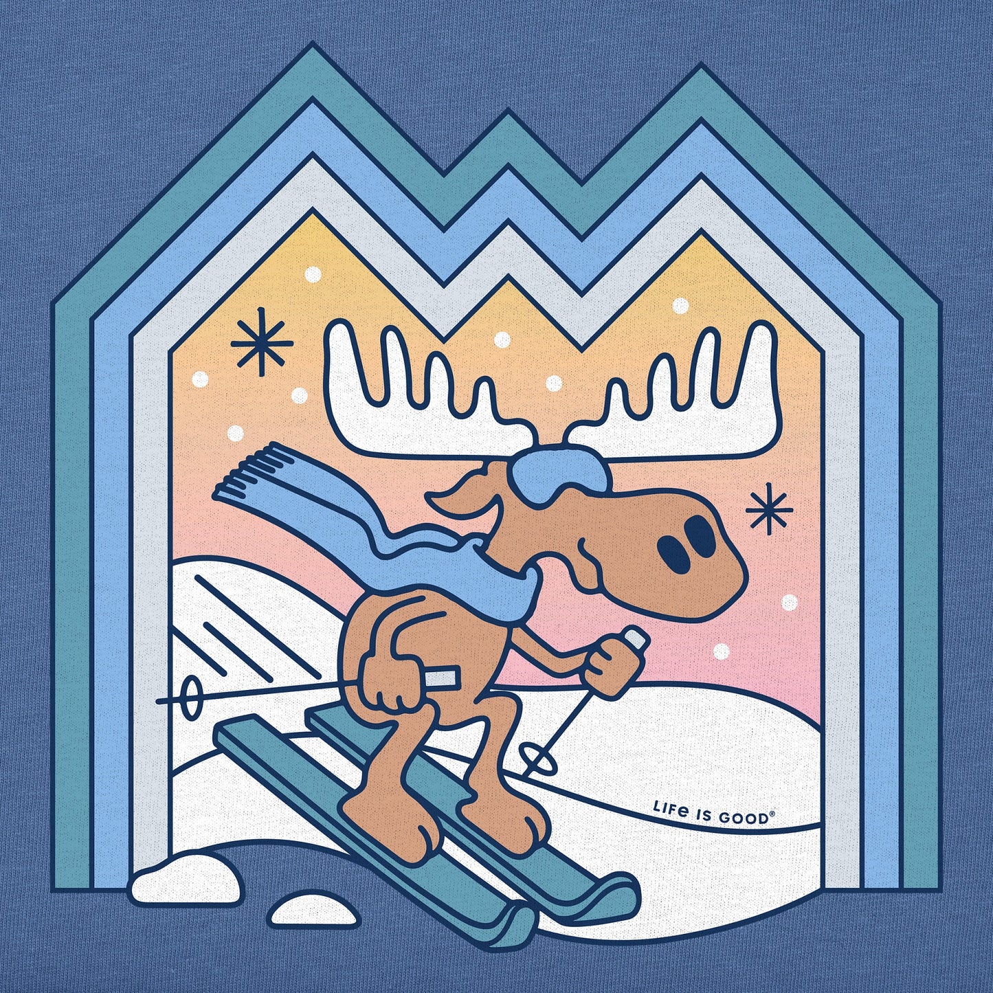 Men's Ski Moose Long Sleeve Crusher Tee