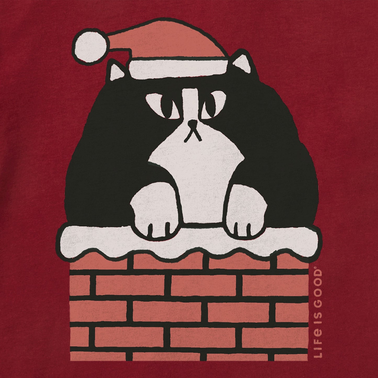 Toddler Santa Cat Chimney Short Sleeve Crusher Tee