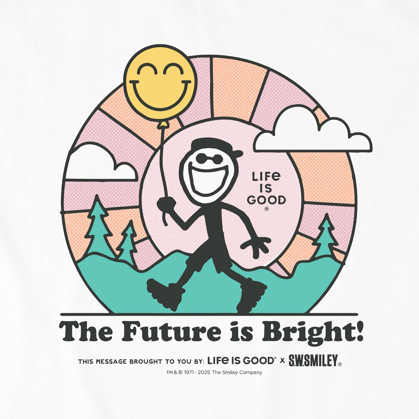 Men's LIG x S.W.Smiley Bright Future Short Sleeve Crusher Tee