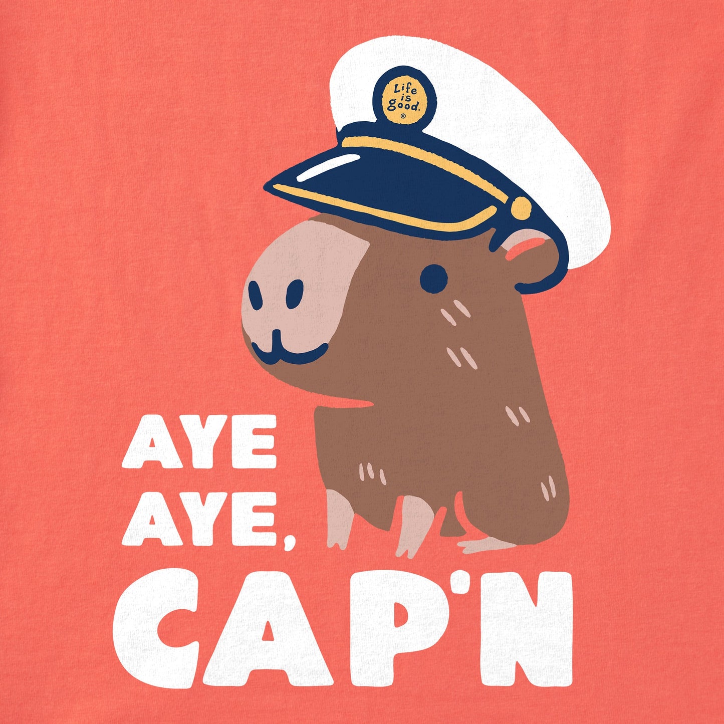 Kids Aye Aye Cap'n Capybara Short Sleeve Crusher Tee