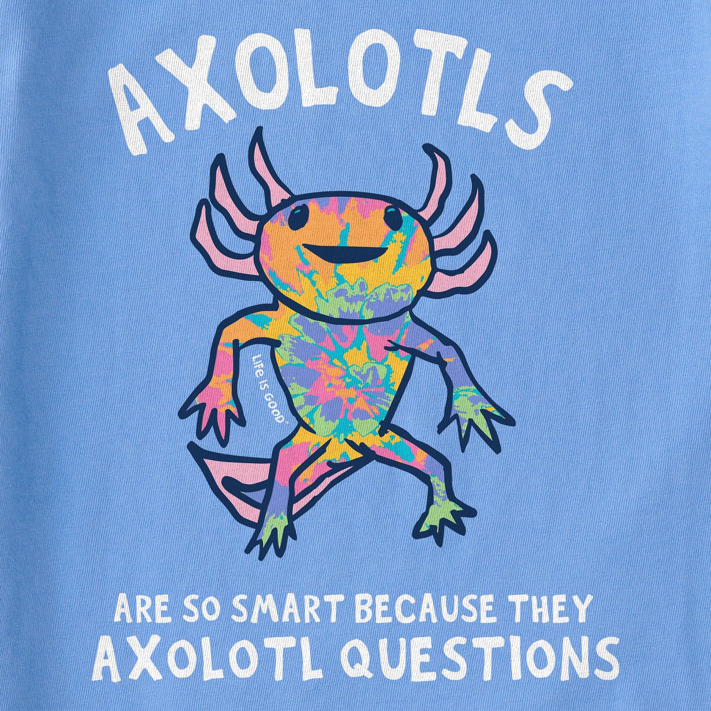 Kids Tie Dye Axolotl Questions Long Sleeve Crusher Tee