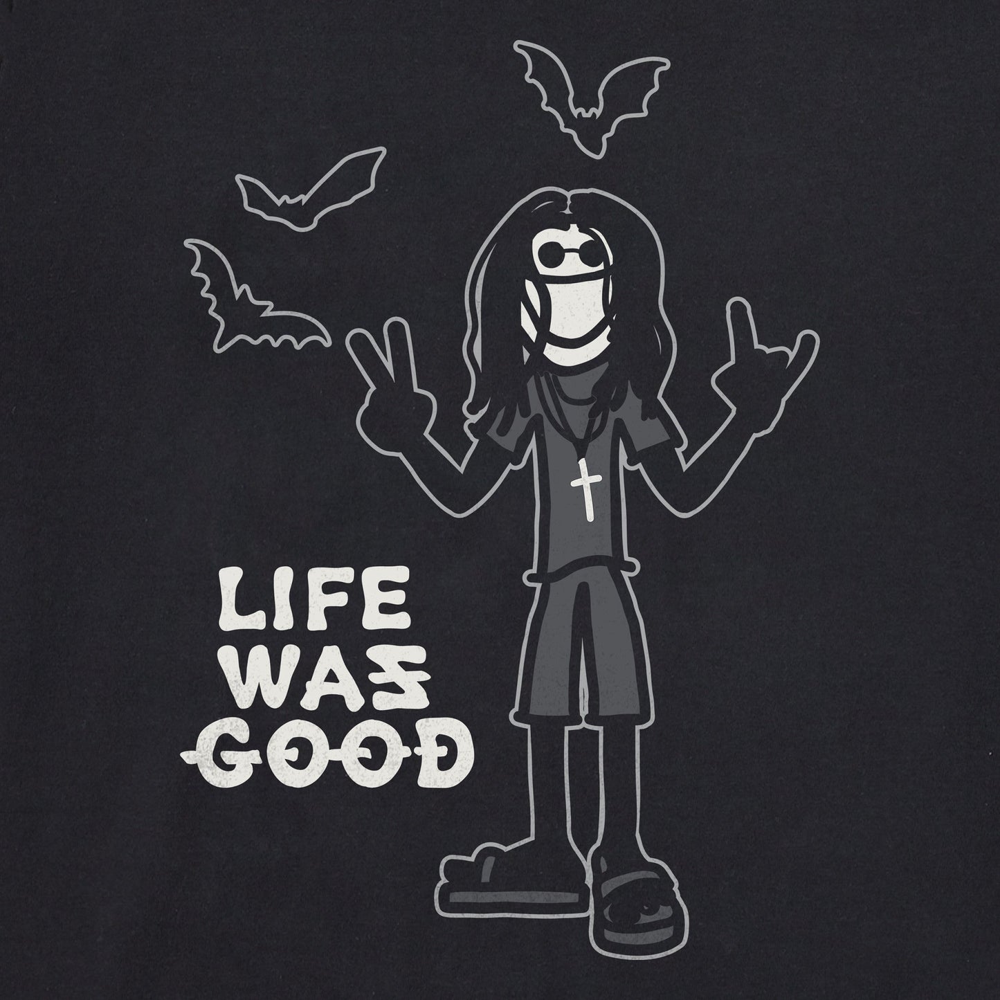 Men's Heavy Metal Life Was Good Long Sleeve Crusher Tee