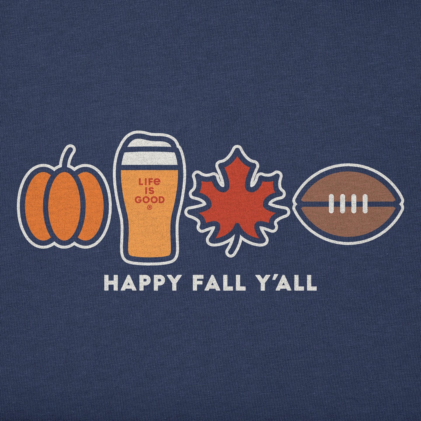 Men's Happy Fall Icons Long Sleeve Crusher Tee