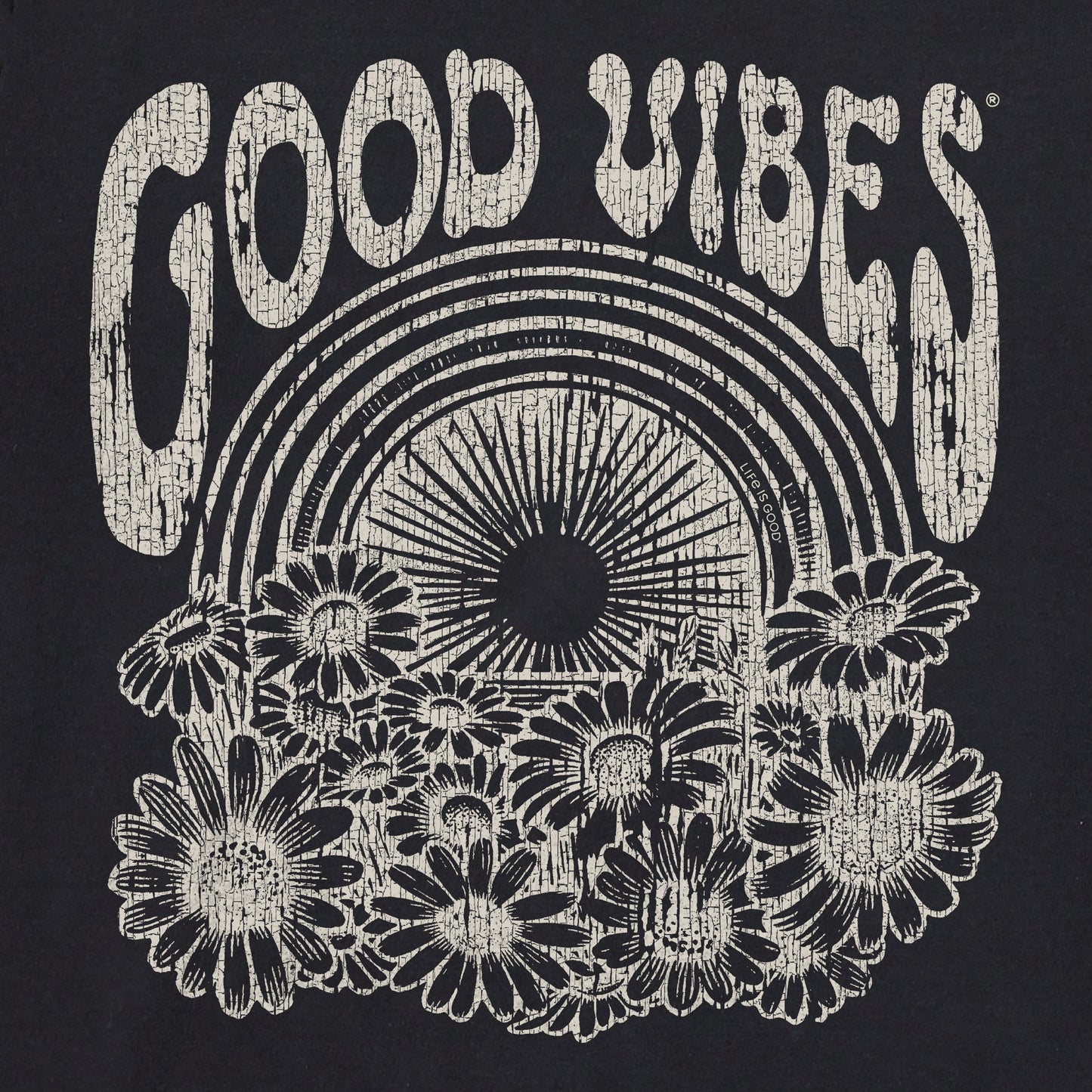 Women's Good Vibes Flowers Short Sleeve Crusher Boxy Tee