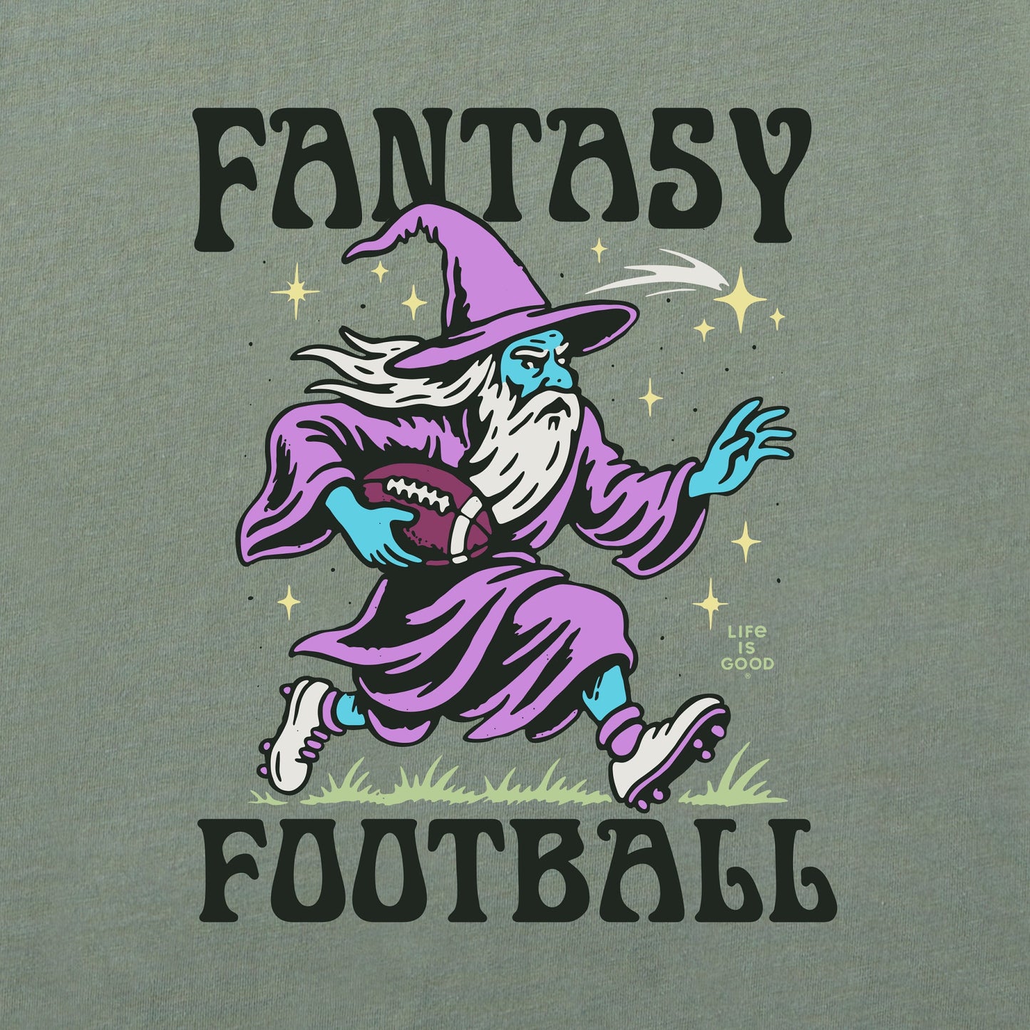 Women's Fantasy Football Rushing Wizard Short Sleeve Crusher Boxy Tee