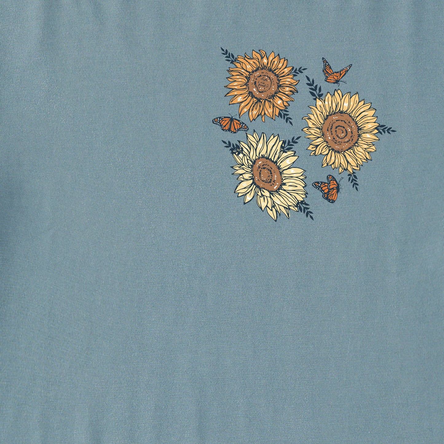 Women's Sunflower Butterflies Long Sleeve Crusher Tee