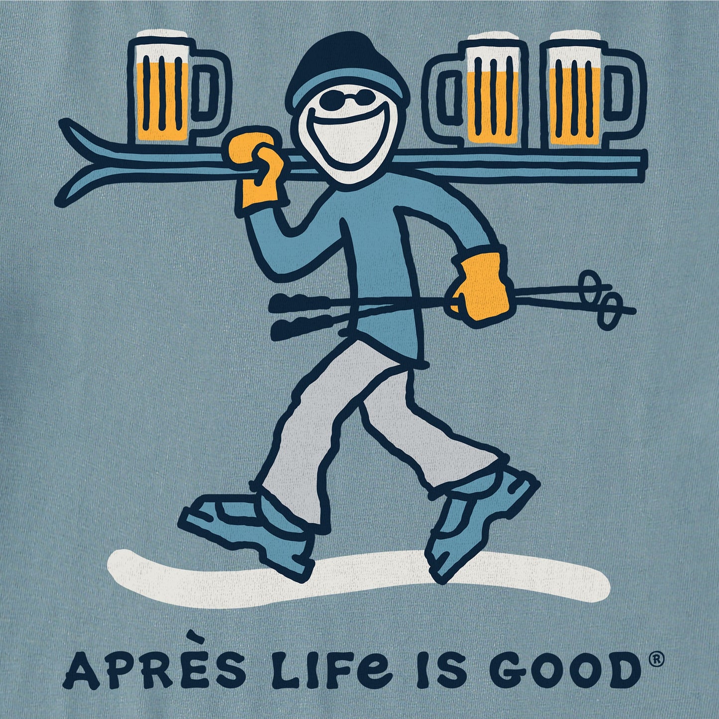 Men's Apres Life is Good Long Sleeve Crusher Tee