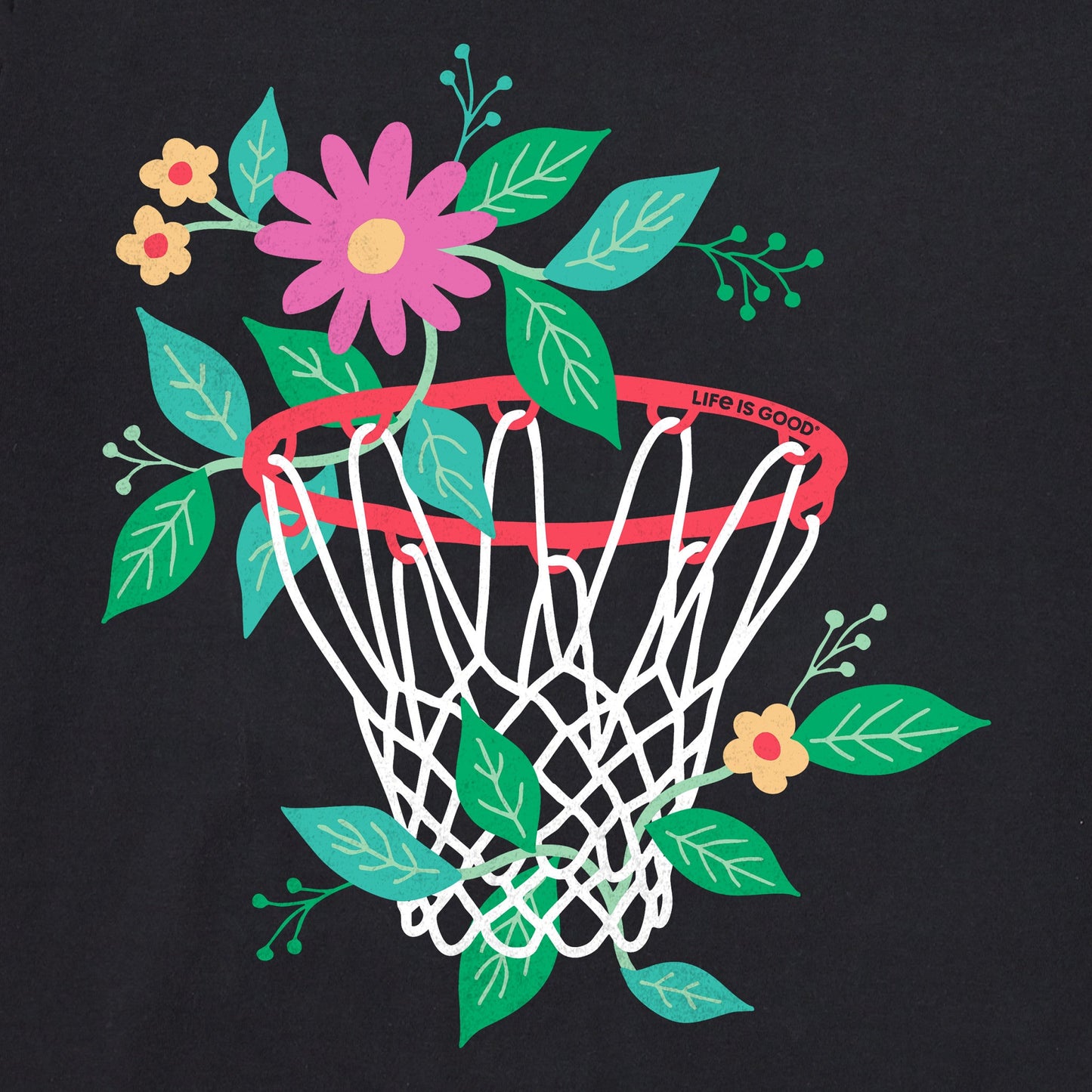 Women's Floral Basketball Short Sleeve Crusher Boxy Tee