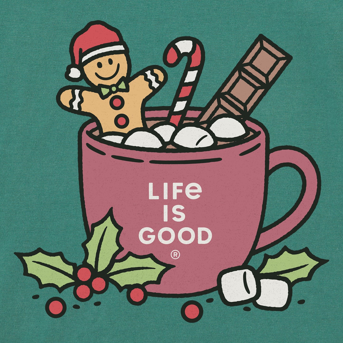 Kids Gingerbread Bevvie Long Sleeve Crusher Tee