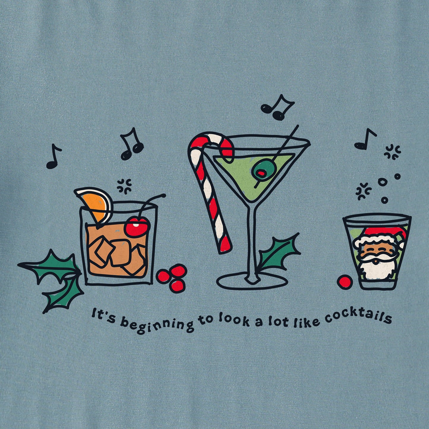 Men's It's Beginning to Look Like Cocktails Short Sleeve Crusher Tee