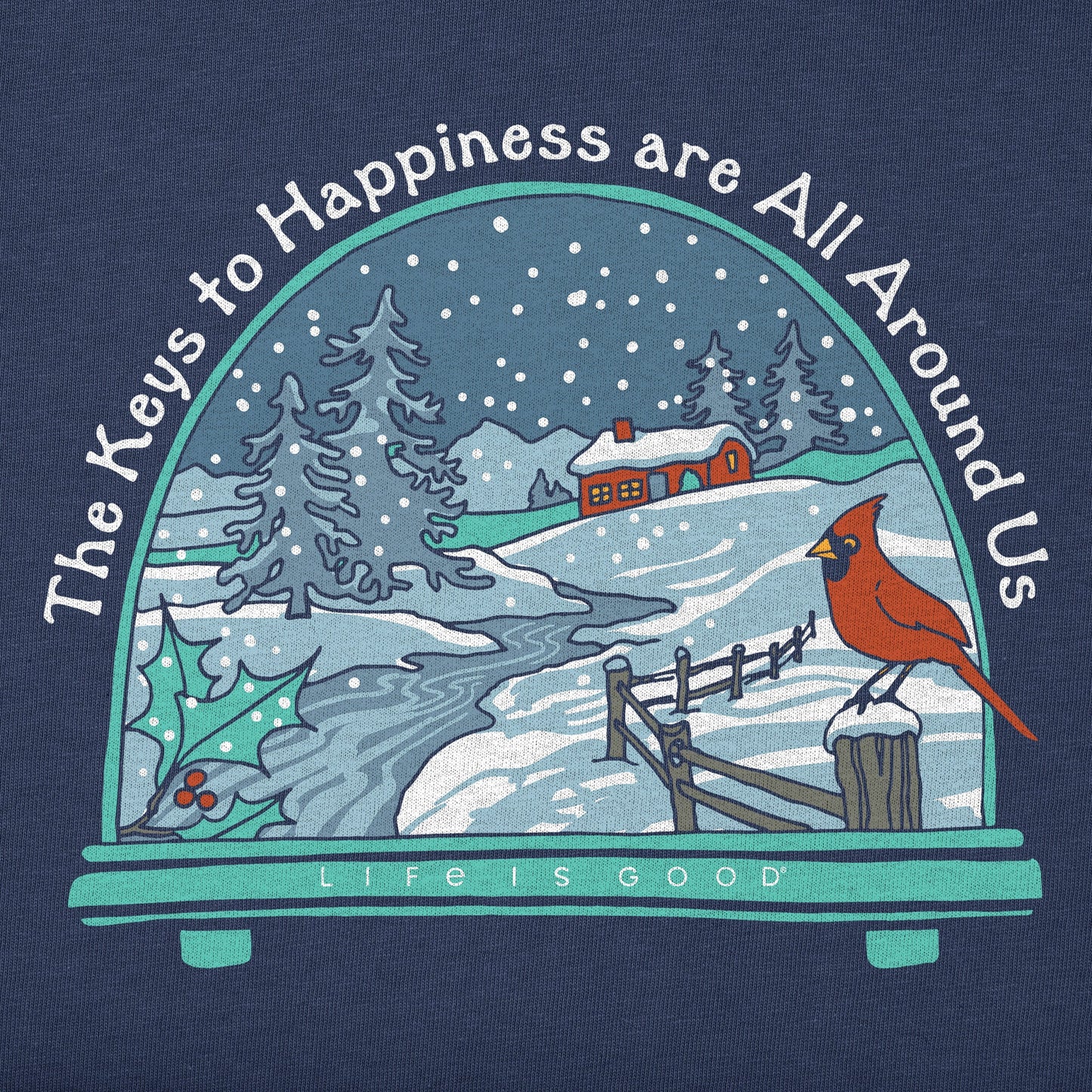 Women's The Keys to Winter Happiness Long Sleeve Crusher Vee