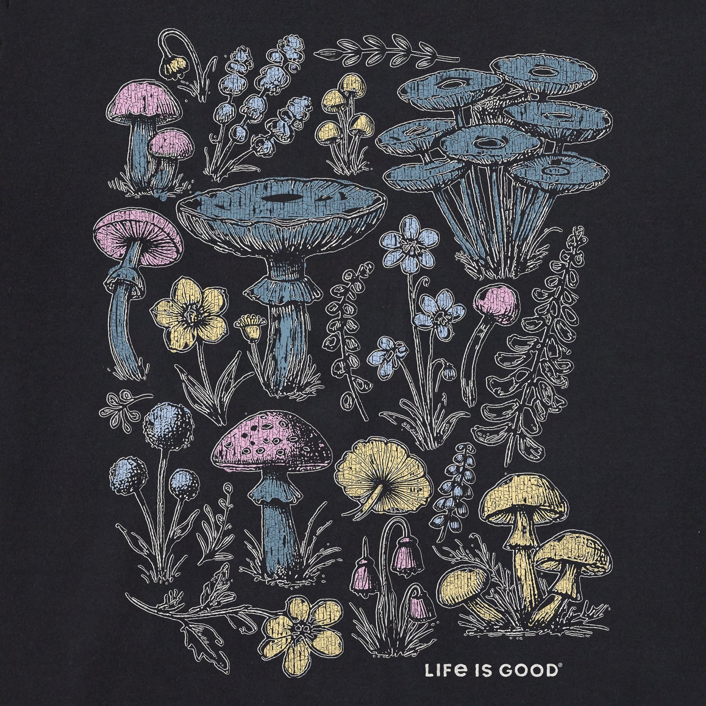 Women's Collection of Mushrooms Long Sleeve Crusher Boxy Tee