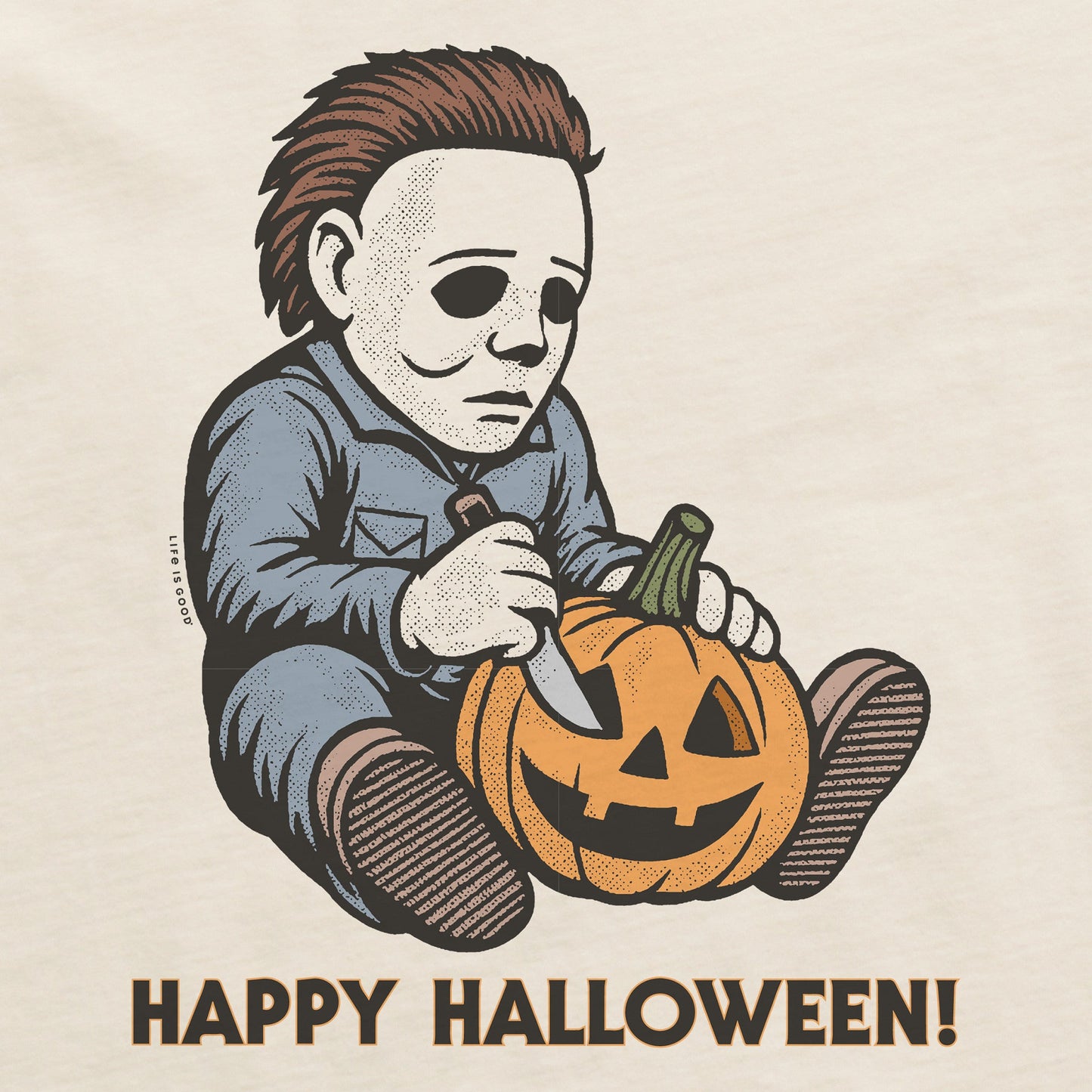 Women's Happy Halloween Carving Short Sleeve Crusher Boxy Tee