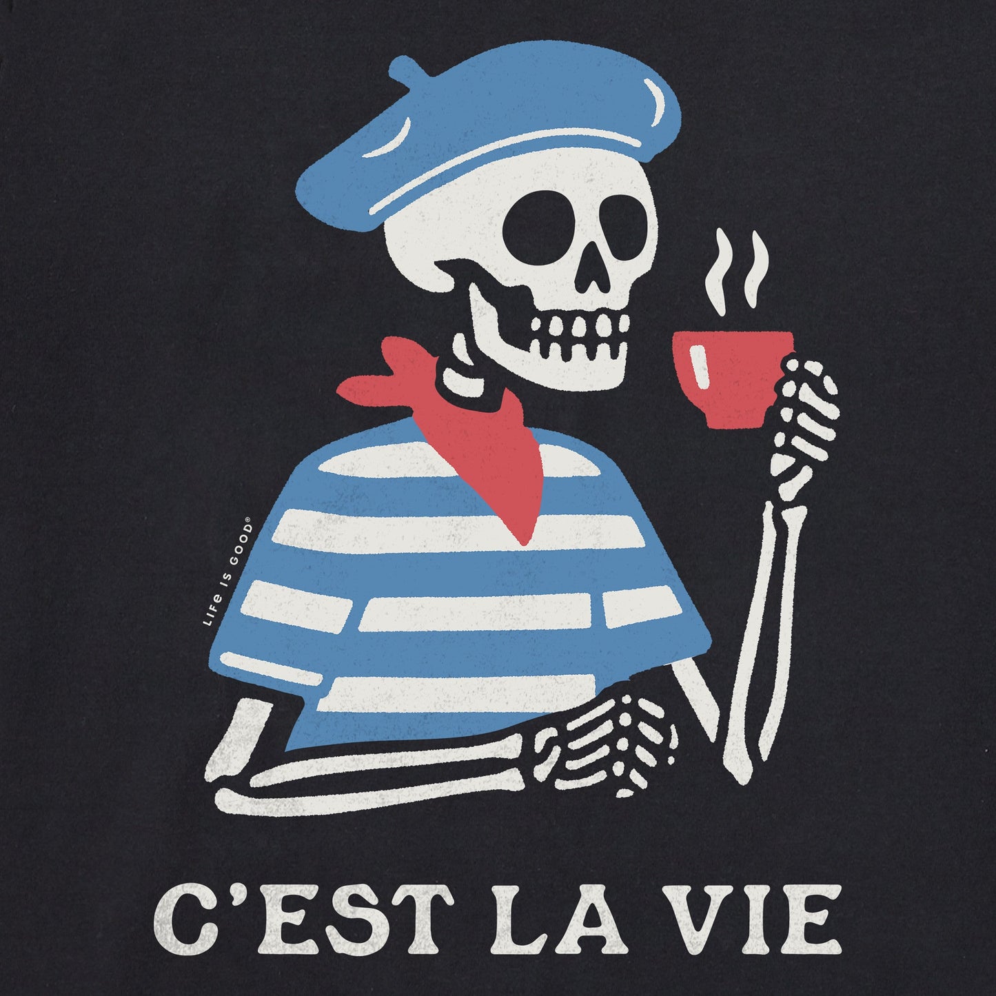 Men's C'est La Vie Skeleton Short Sleeve Crusher Tee