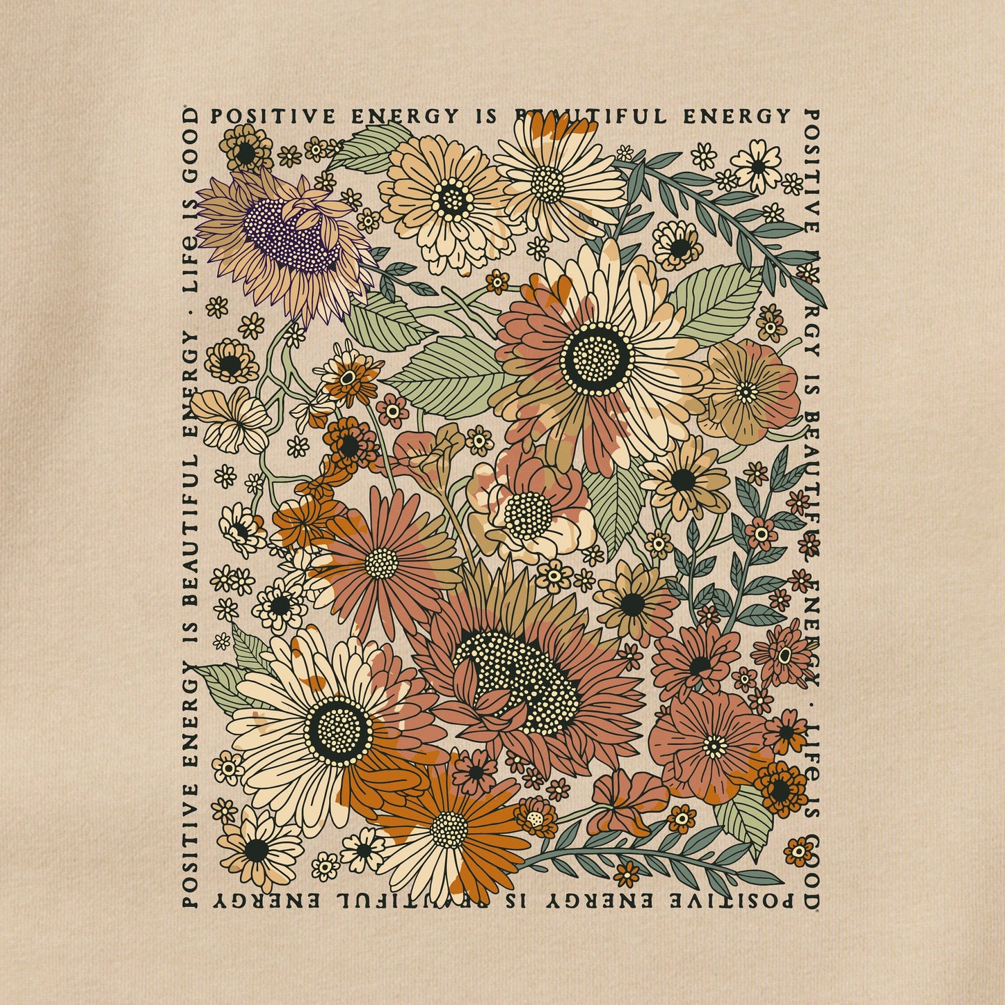 Adult Unisex Beautiful Energy Tie Dye Every Wear Crew Sweatshirt