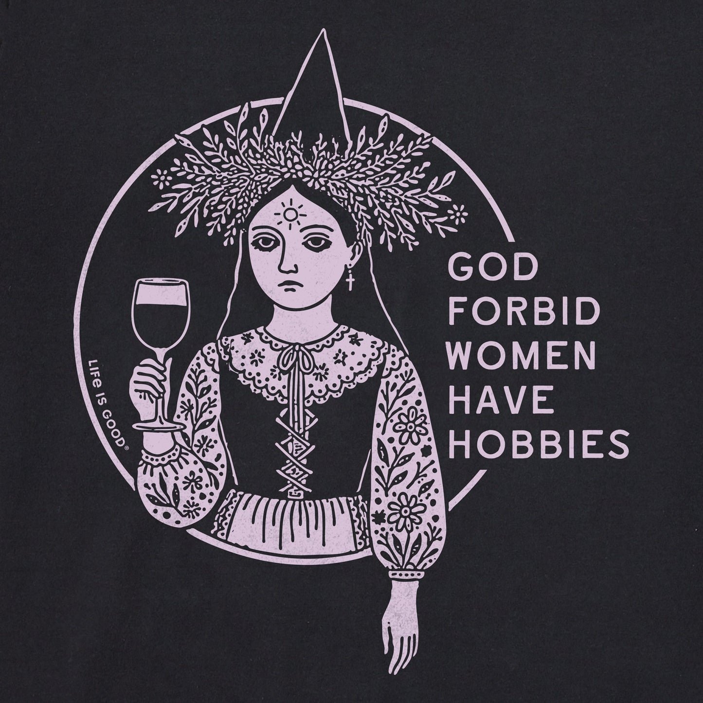 Women's Flower Hobbies Long Sleeve Crusher Boxy Tee