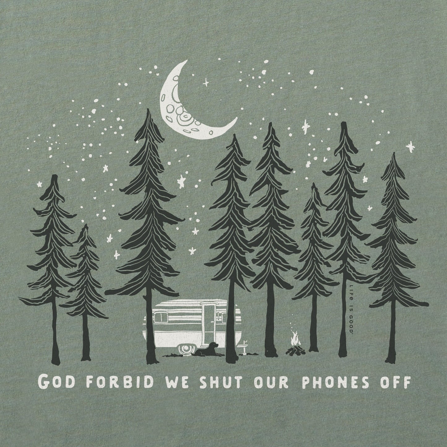 Men's God Forbid We Shut Our Phones Off Short Sleeve Crusher Tee