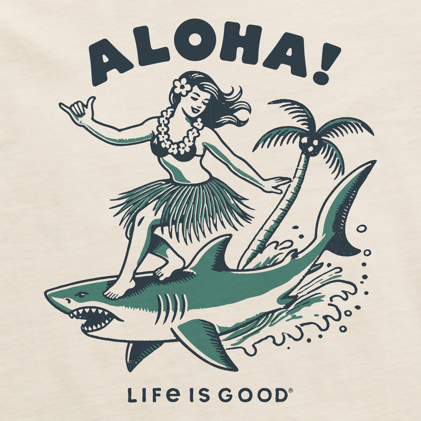 Women's Aloha Shark Short Sleeve Crusher Boxy Tee