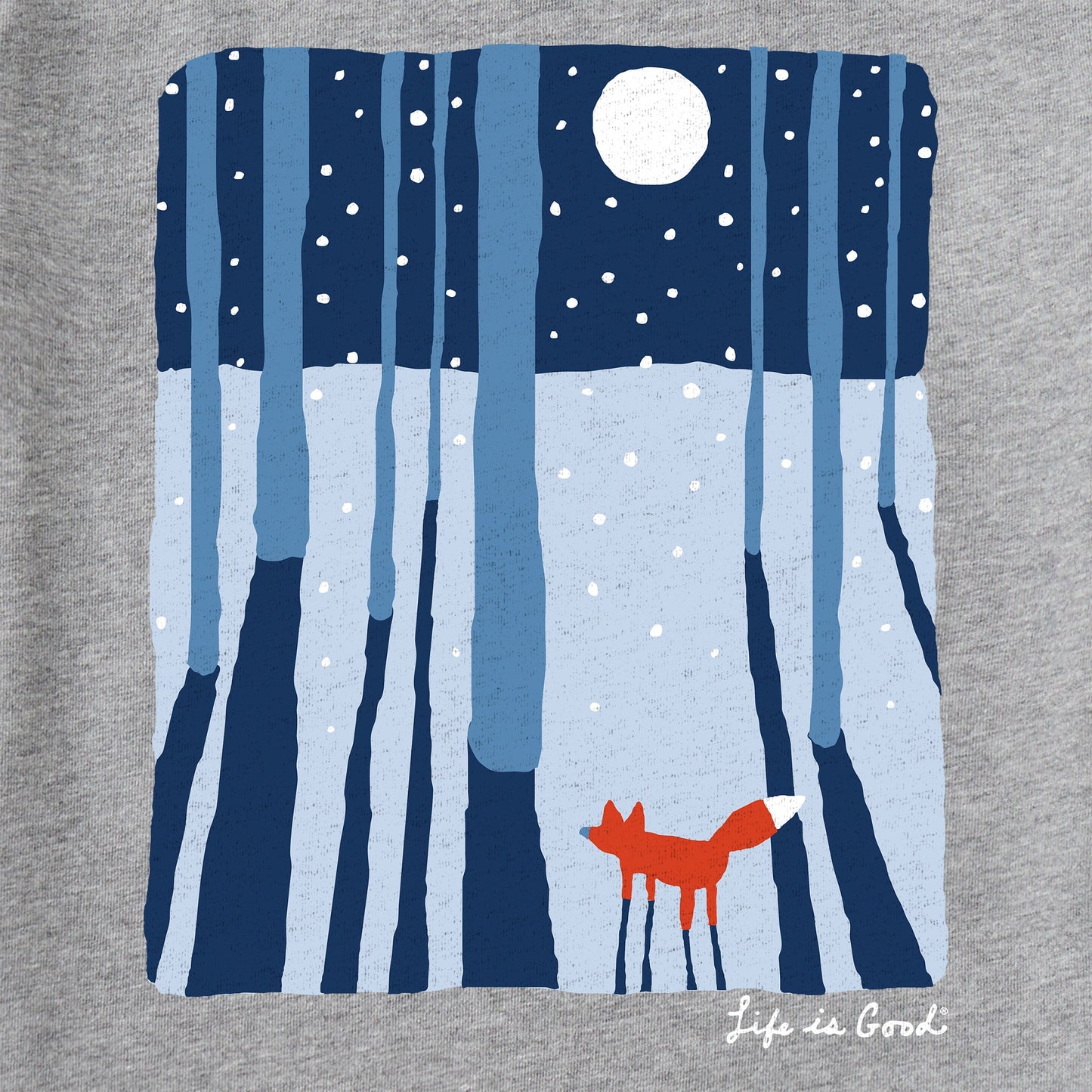 Kids Fox in the Moonlight Long Sleeve Crusher Tee