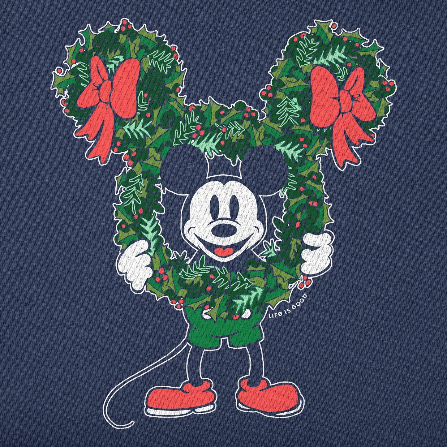 Kids Steamboat Willie Wreath Long Sleeve Crusher Tee