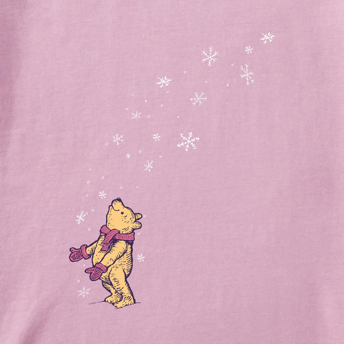 Women's Winnie Winter Snowflakes Long Sleeve Crusher Tee