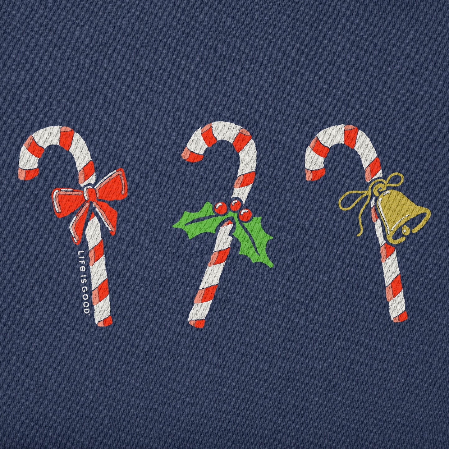 Women's Candy Cane Trio Short Sleeve Crusher Vee