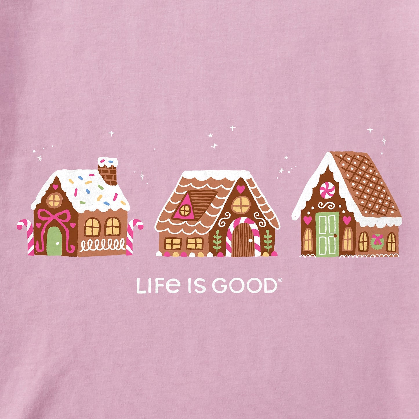 Kids Gingerbread House Trio Long Sleeve Crusher Tee