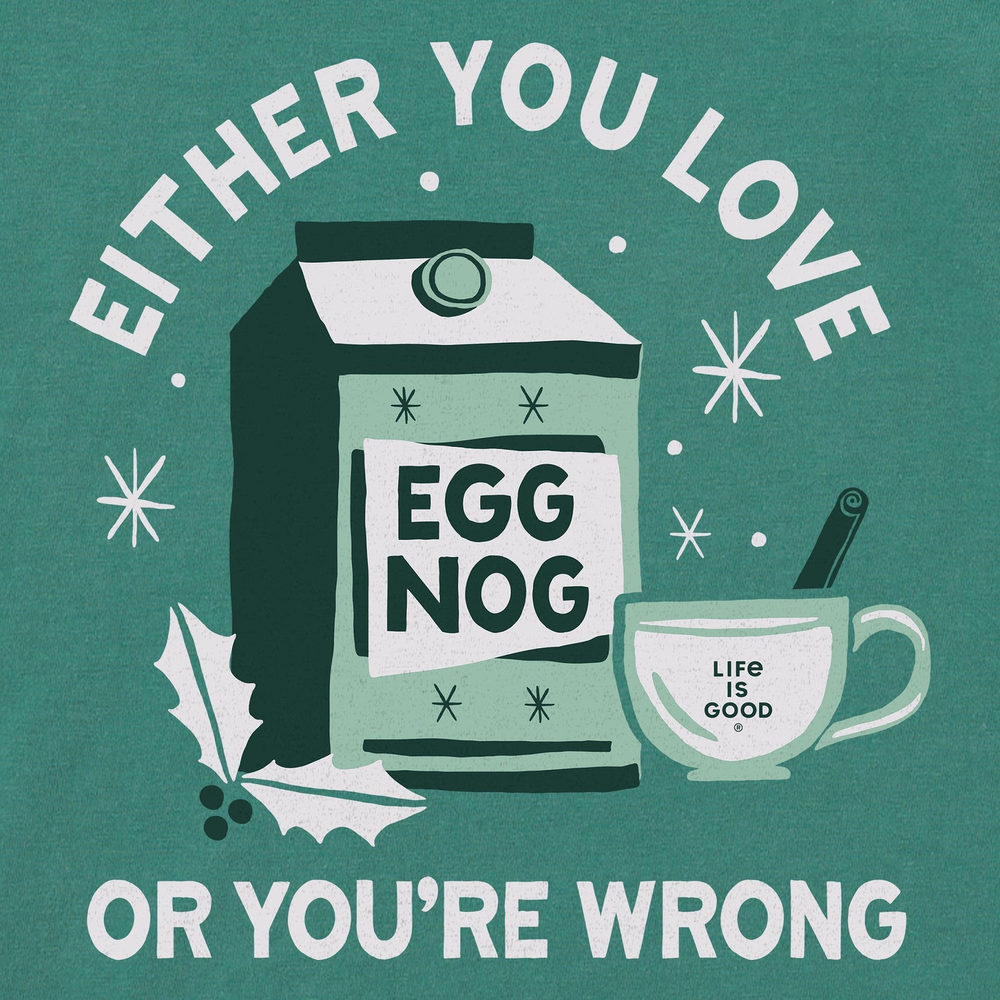 Men's Either You Love Eggnog Long Sleeve Crusher Tee