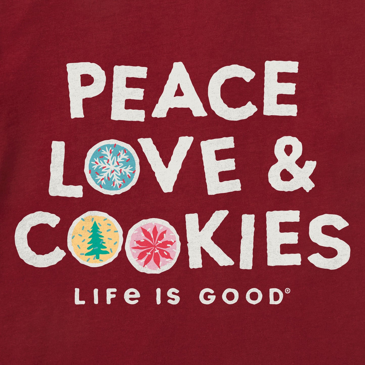 Men's Peace Love & Cookies Long Sleeve Crusher Tee