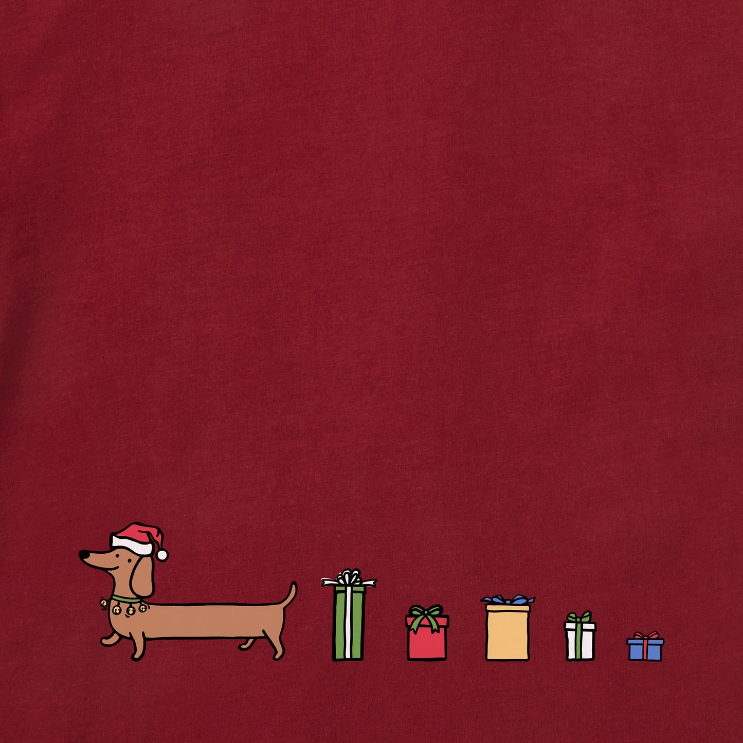 Kids Santa Weenie Presents Long Sleeve Crusher Tee