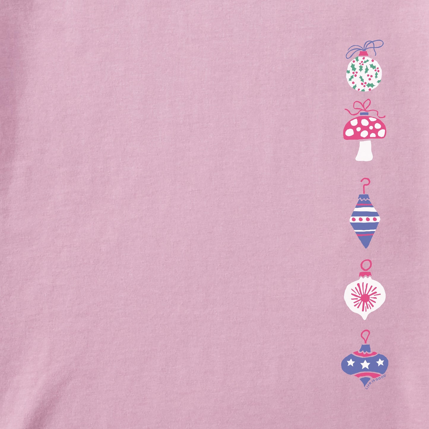 Women's Deck the Halls Ornaments Long Sleeve Crusher Boxy Tee