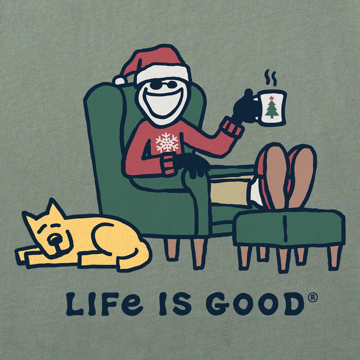 Men's Jake and Rocket Holiday Chillin Long Sleeve Crusher Tee