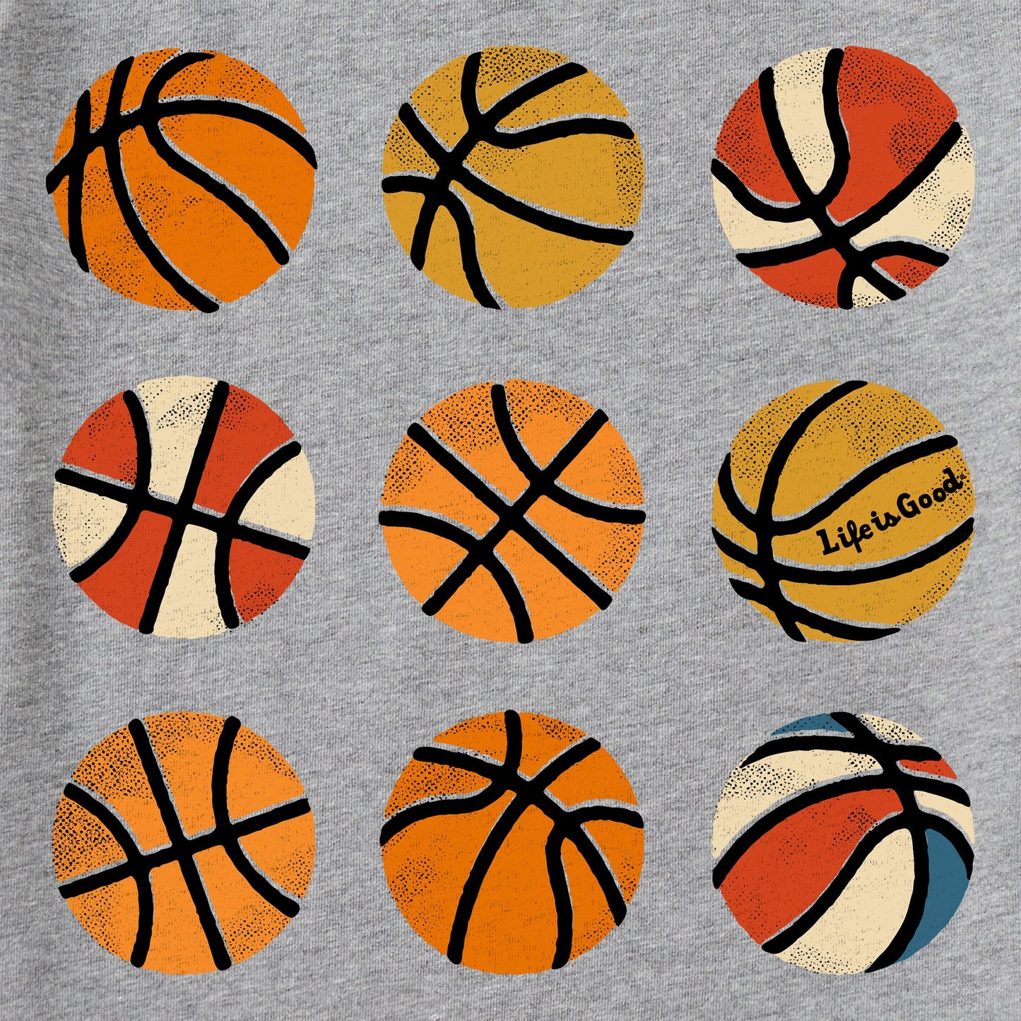 Kids Basketball Grid Long Sleeve Crusher Tee