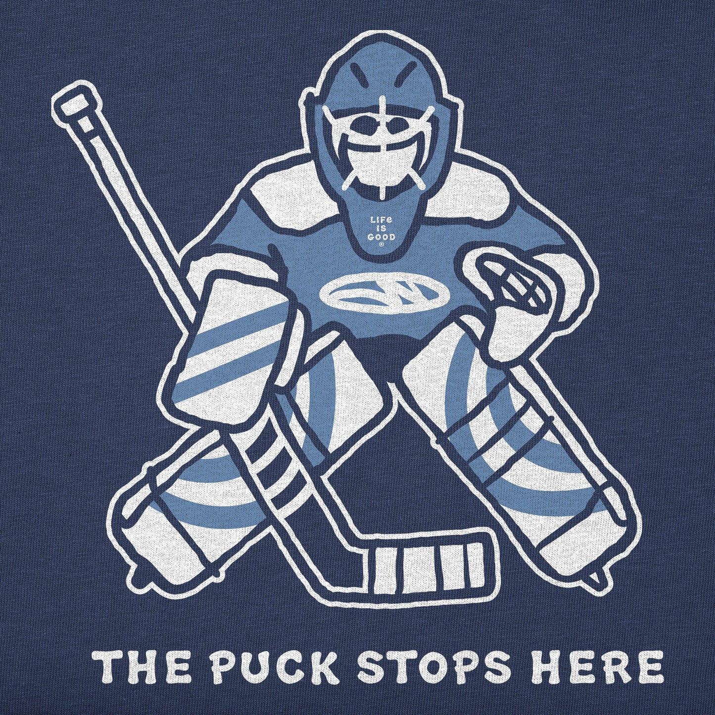 Kids The Puck Stops Here Long Sleeve Crusher Tee