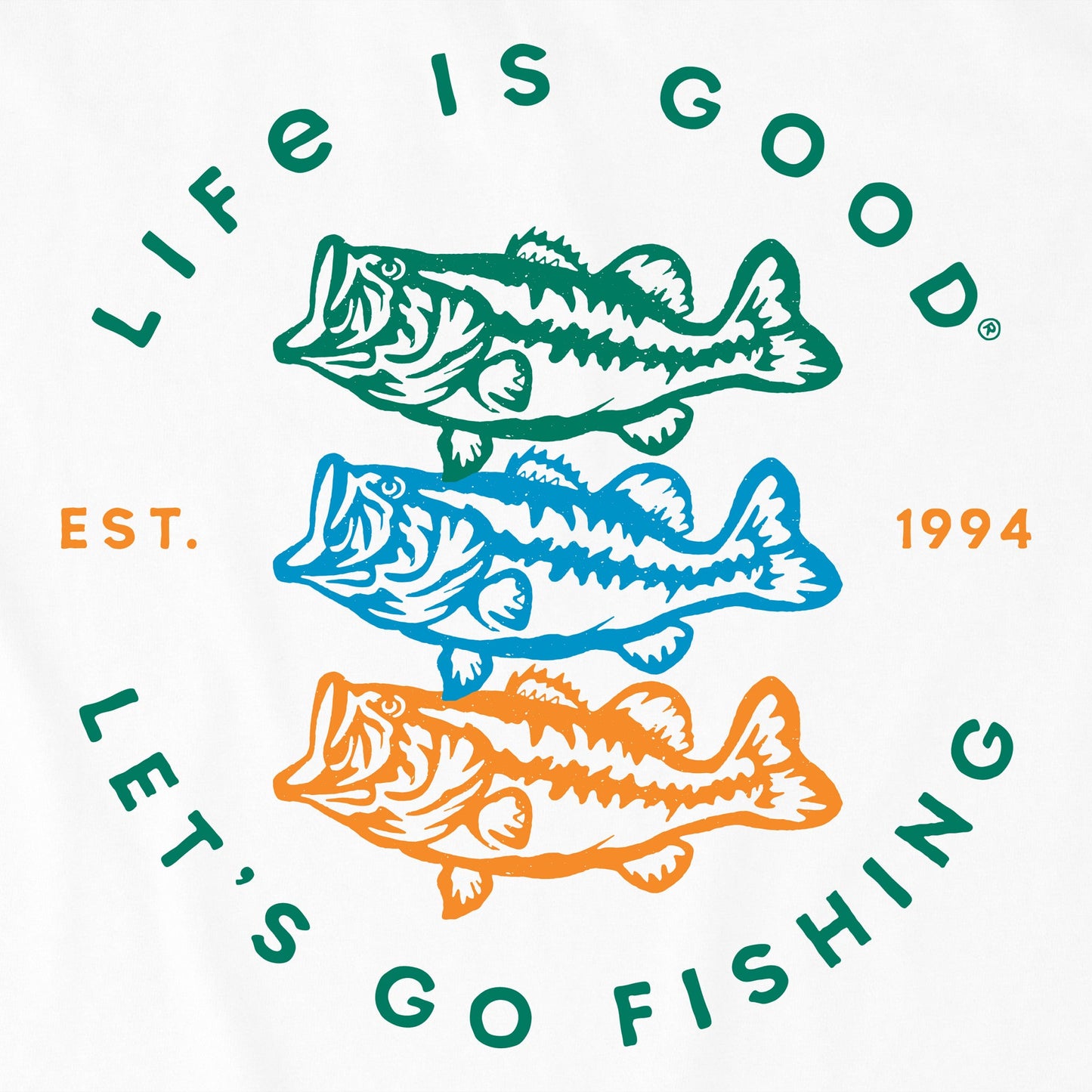 Kids Let's Go Fishing Long Sleeve Crusher Tee