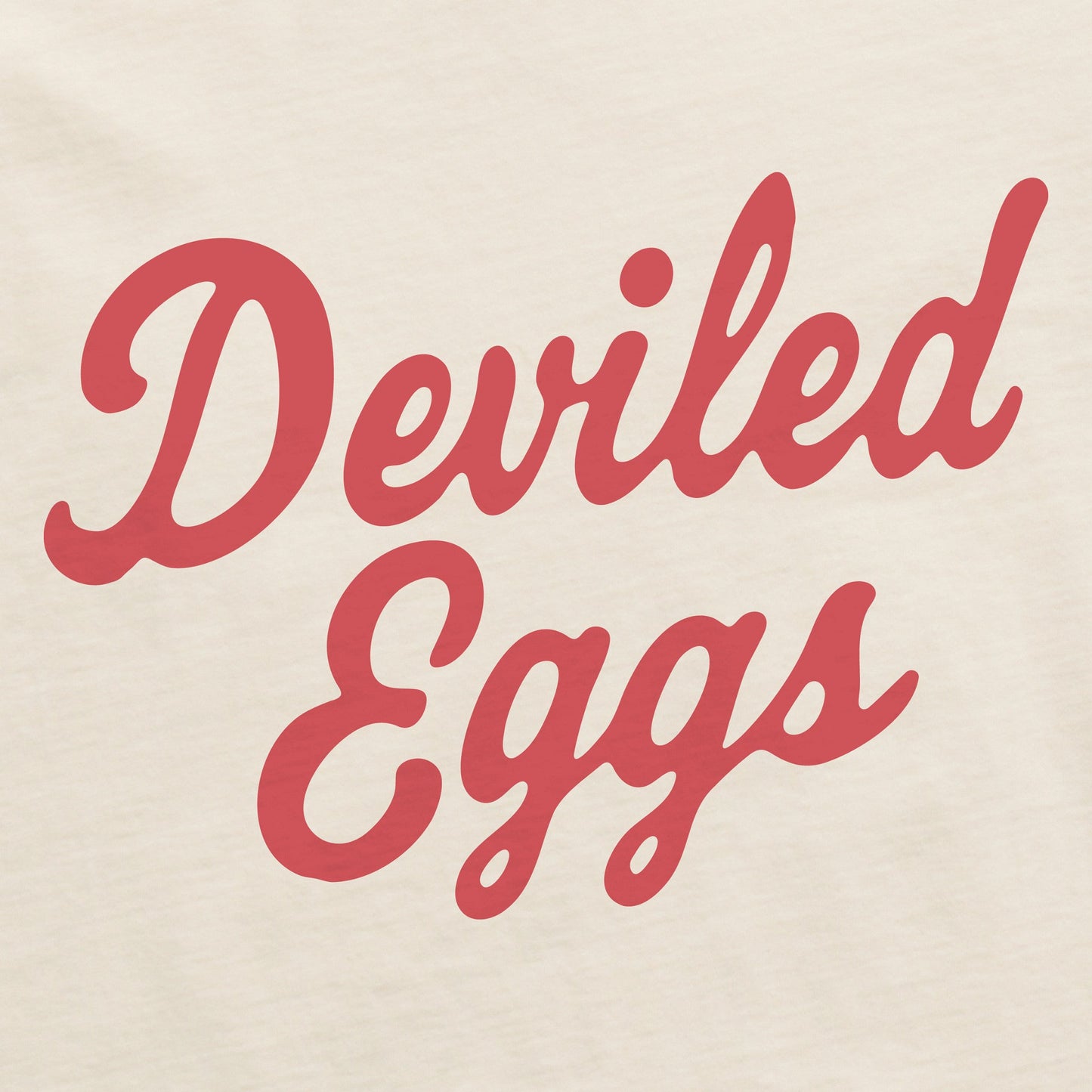 Women's Deviled Eggs Script Short Sleeve Crusher Boxy Tee