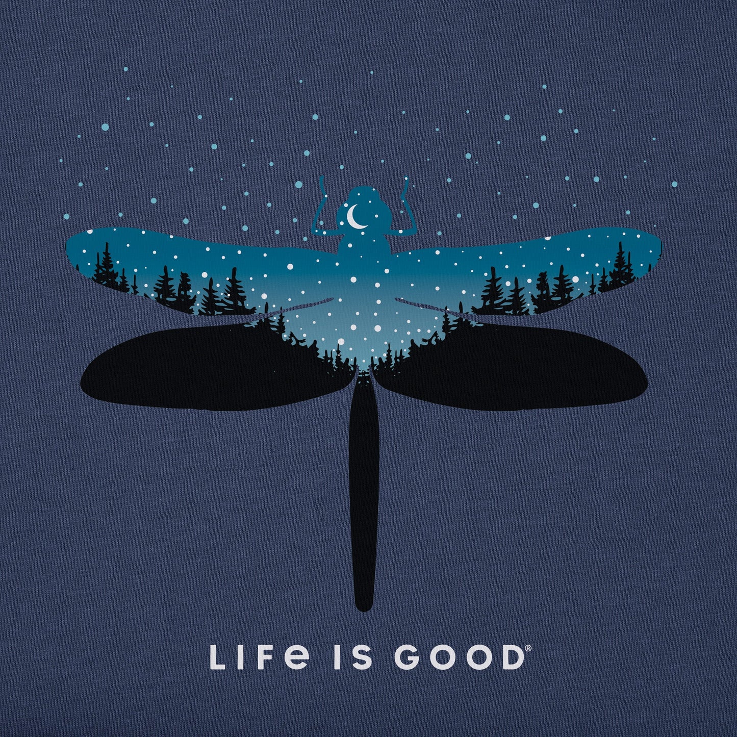 Women's Celestial Dragonfly Landscape Long Sleeve Crusher Tee