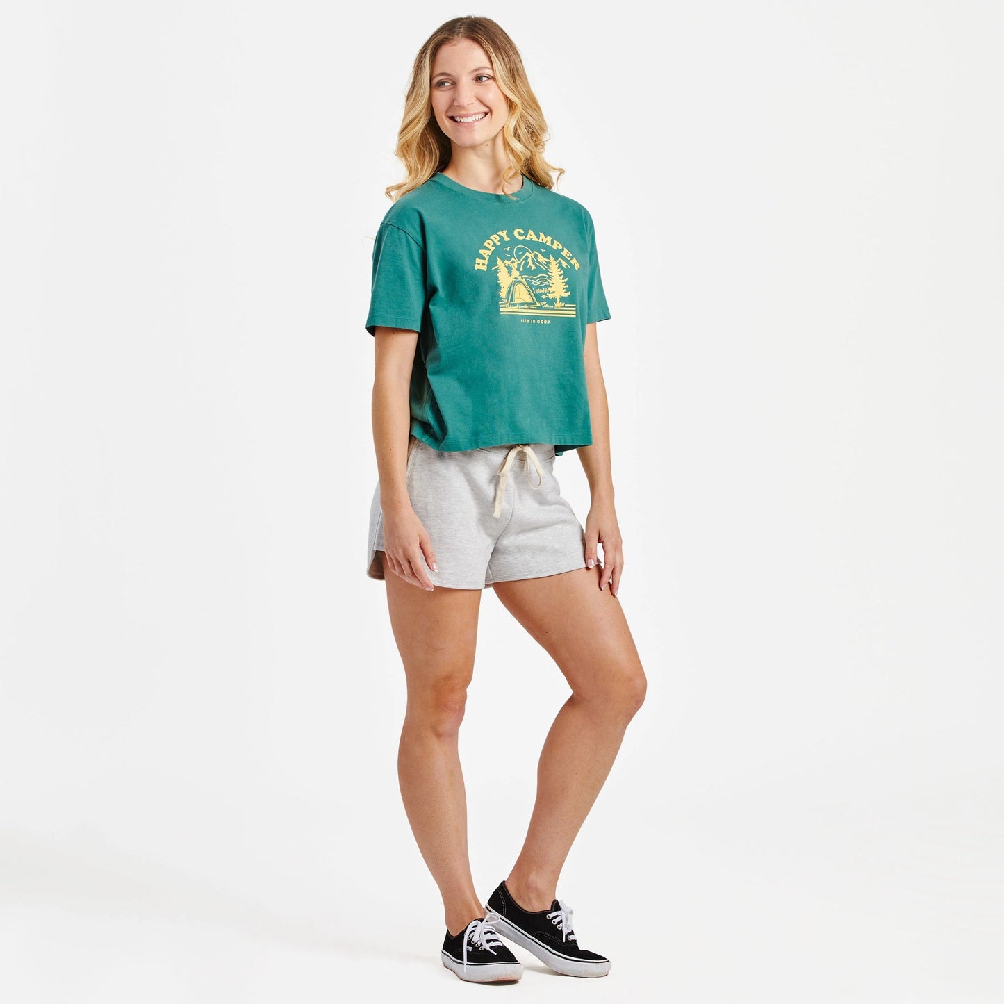 Women's Happy Camper Short Sleeve Crusher Boxy Tee