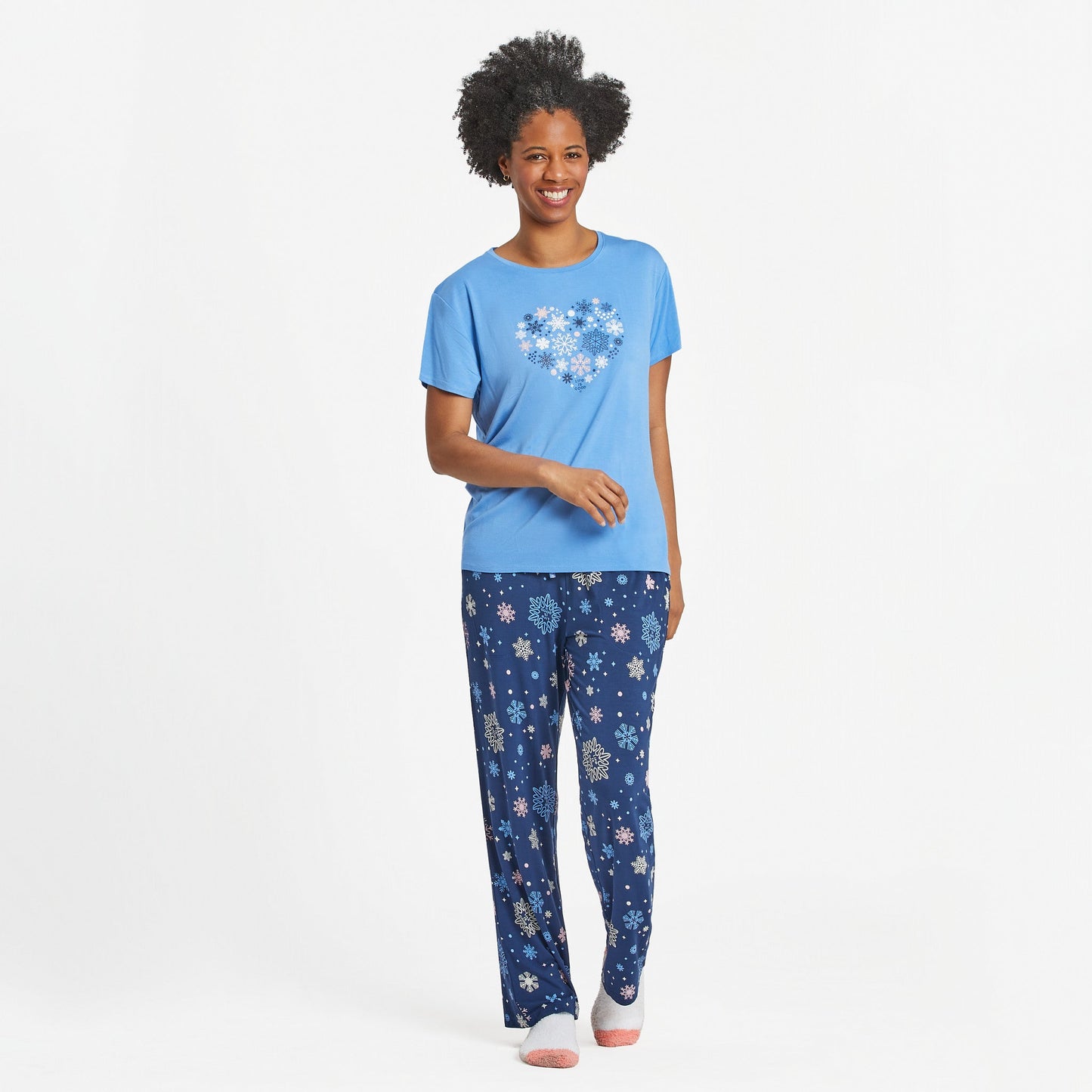 Women's Snowflake Heart Lightweight Sleep Tee