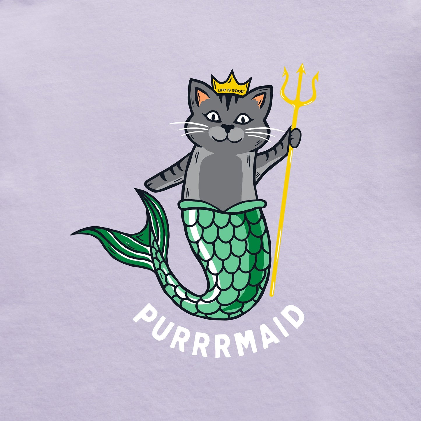 Kids Purrrmaid Long Sleeve Crusher Tee
