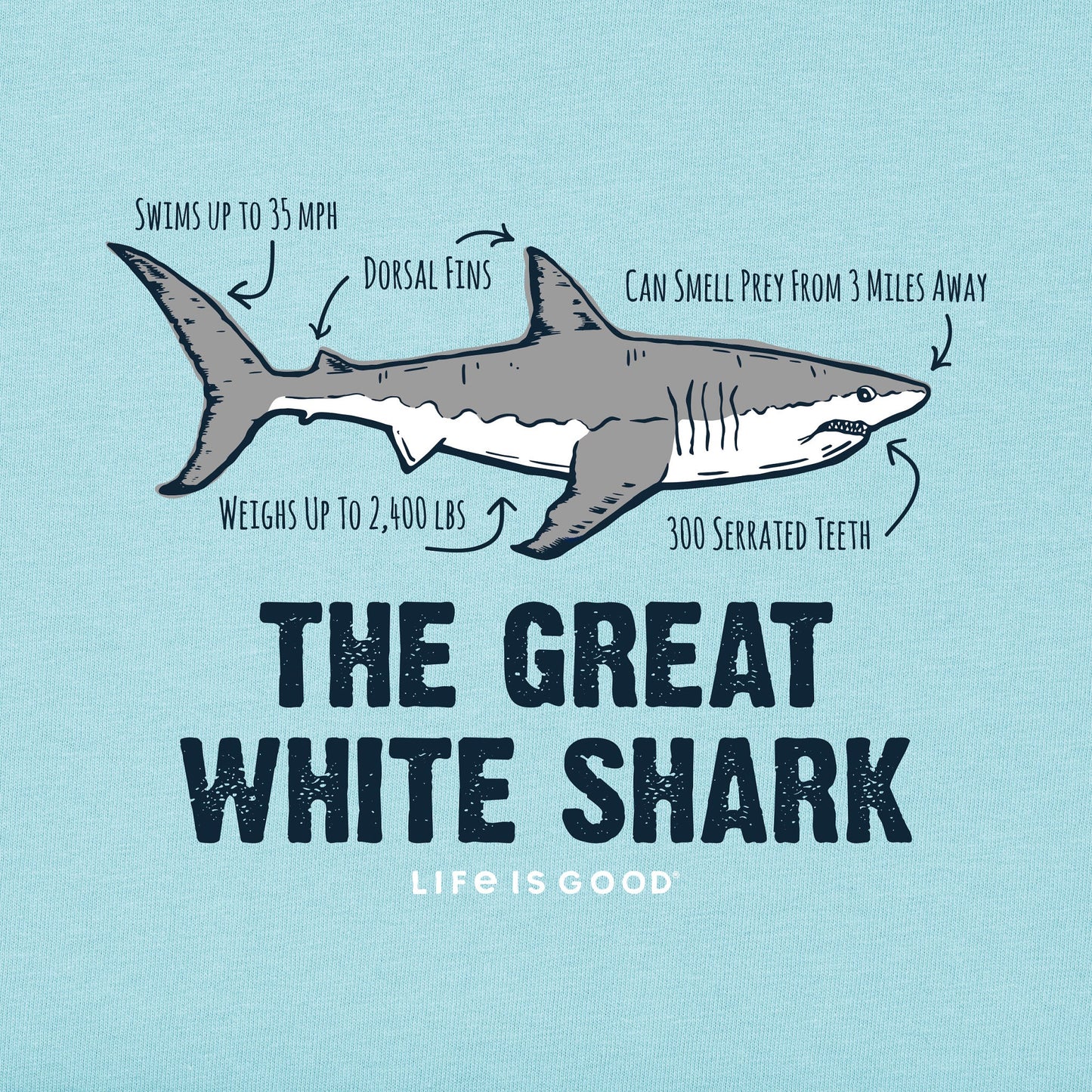 Kids The Great White Shark Long Sleeve Crusher Tee