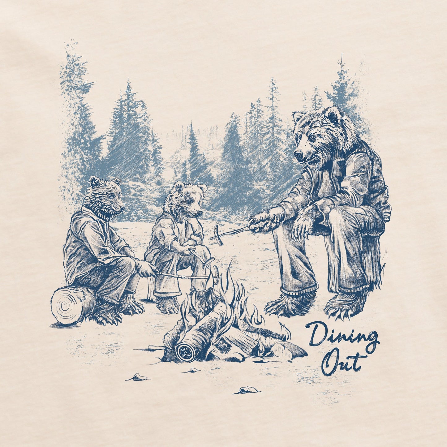 Men's Dining Out Bears Short Sleeve Crusher Tee