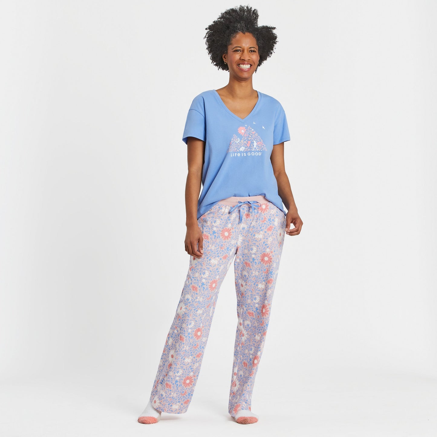 Women's Daisy Wildflower Pattern Snuggle Up Sleep Pant