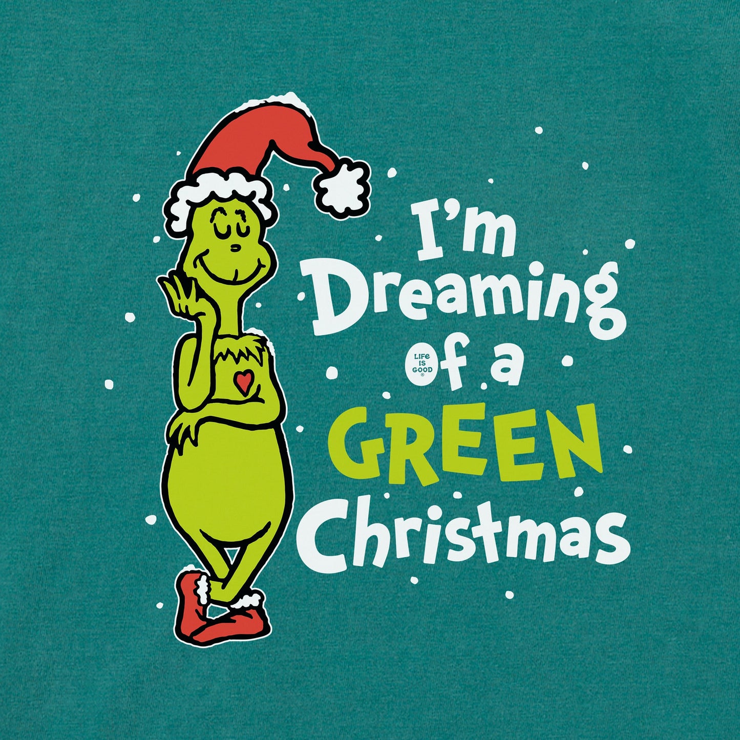 Men's Grinch Dreaming of a Green Christmas Short Sleeve Crusher Tee