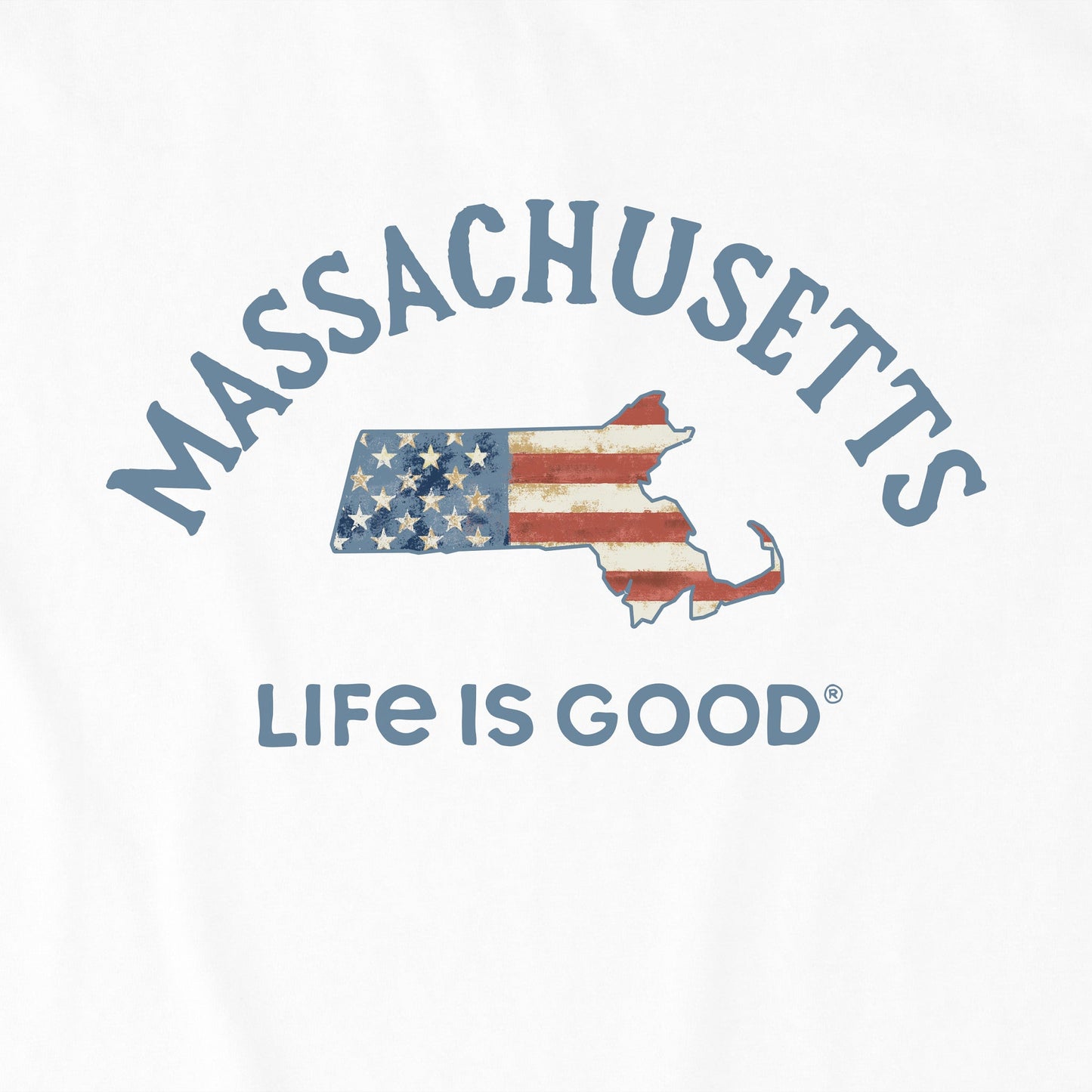 Men's Massachusetts Arched Flag Short Sleeve Crusher Tee