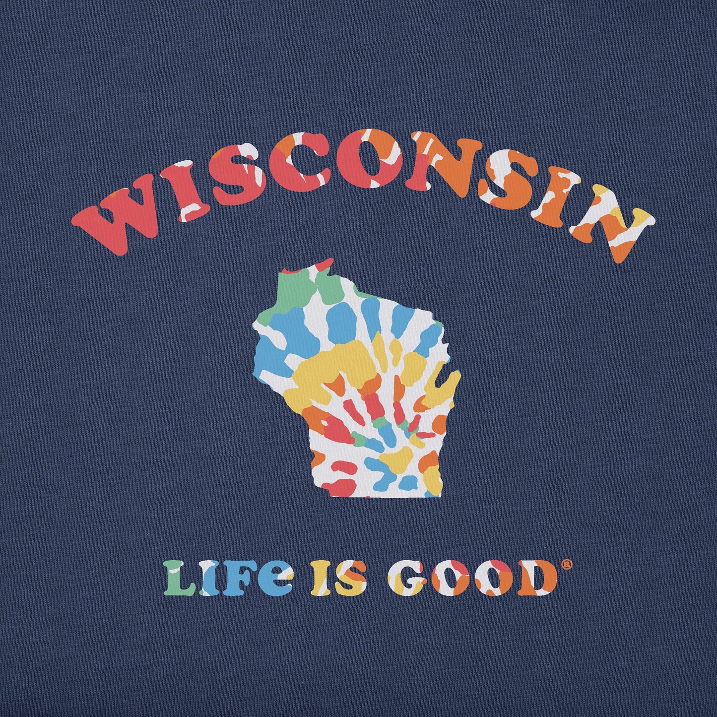 Men's Tie Dye Wisconsin Short Sleeve Crusher Tee