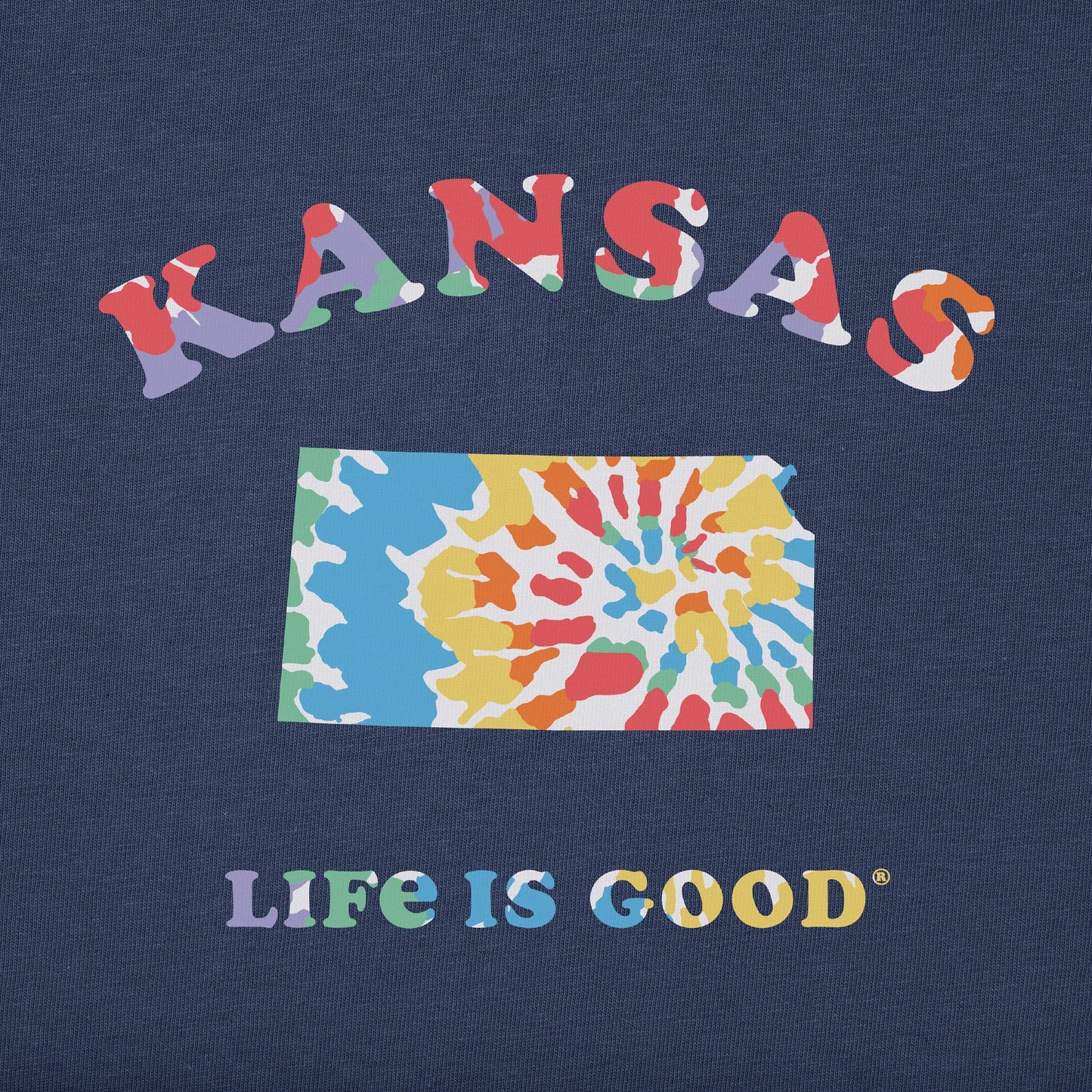 Women's Tie Dye Kansas Short Sleeve Crusher Tee